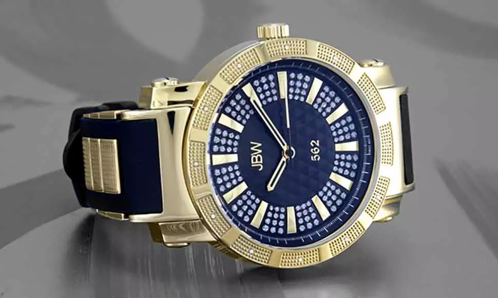 JBW 562 Men's Genuine Diamond Rubber Watch - Primary Image