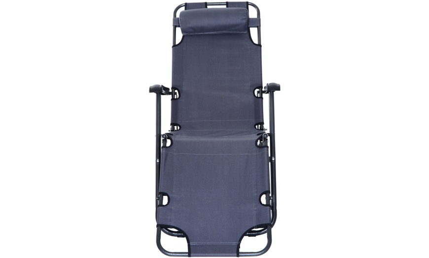Image 17: Outsunny Two-in-One Foldable Lounger