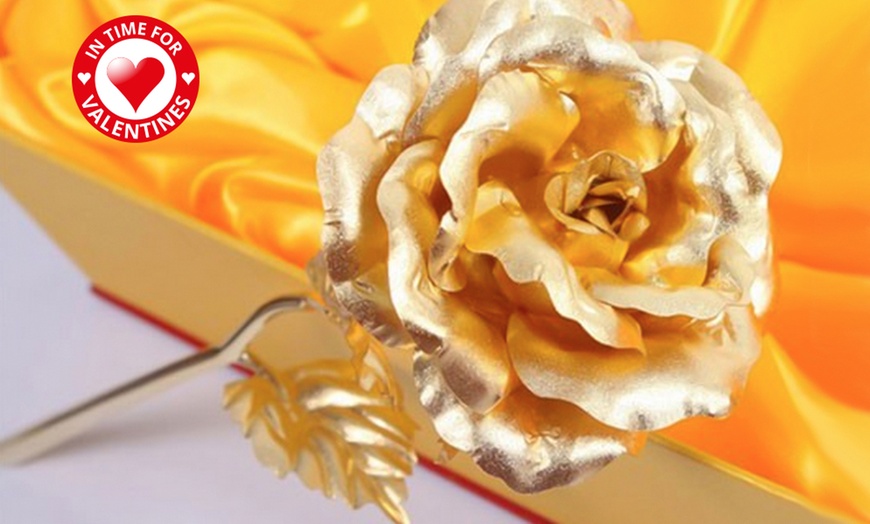 Image 2: 24K Gold-Plated Rose