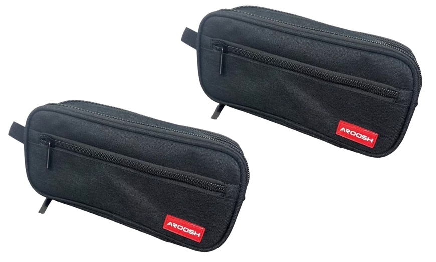 Image 10: Aroosh Triple Pocket Zipped Pencil Case