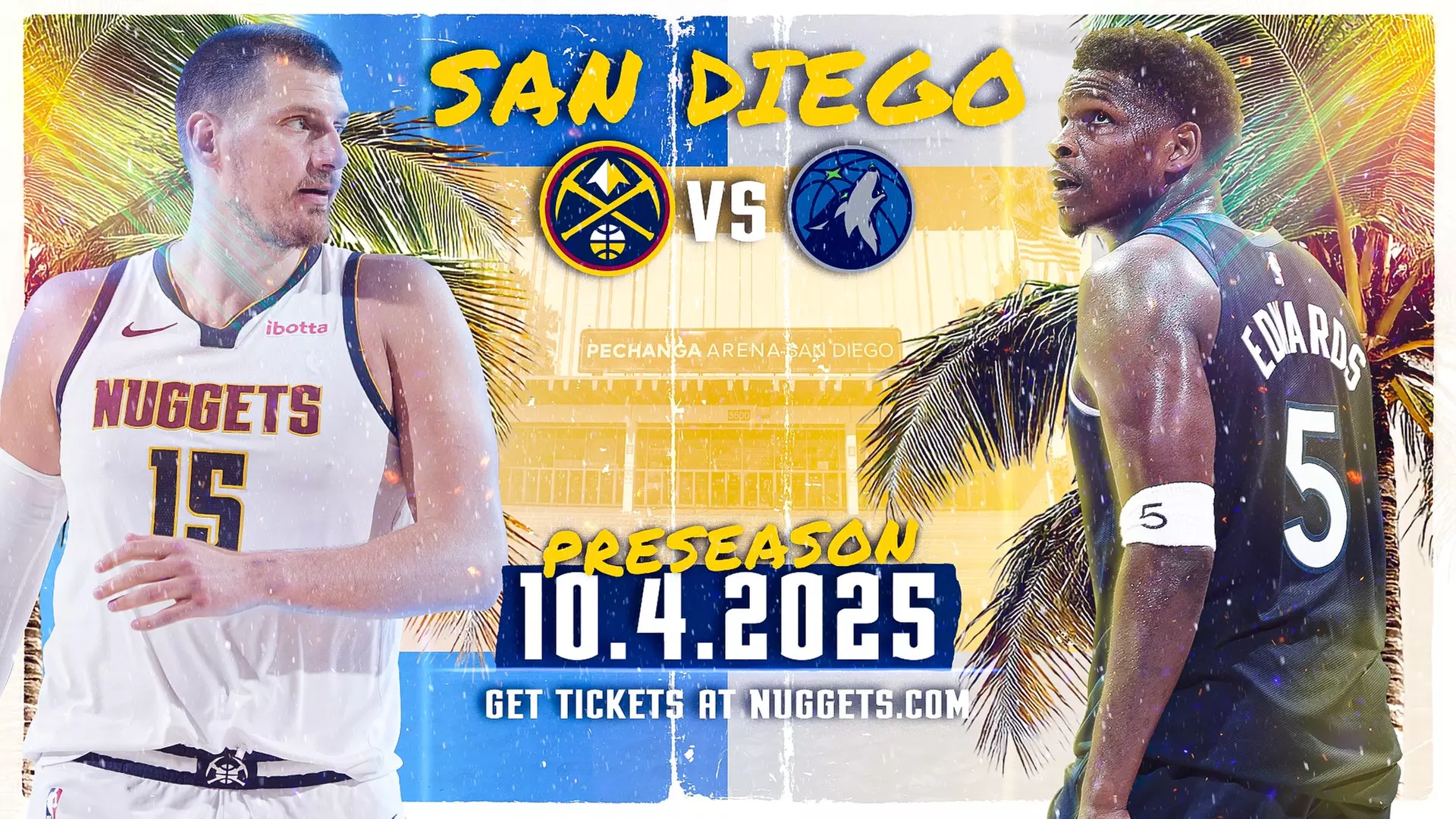 Denver Nuggets vs. Minnesota Timberwolves NBA Preseason Game on October 4 at 6 PM - Primary Image