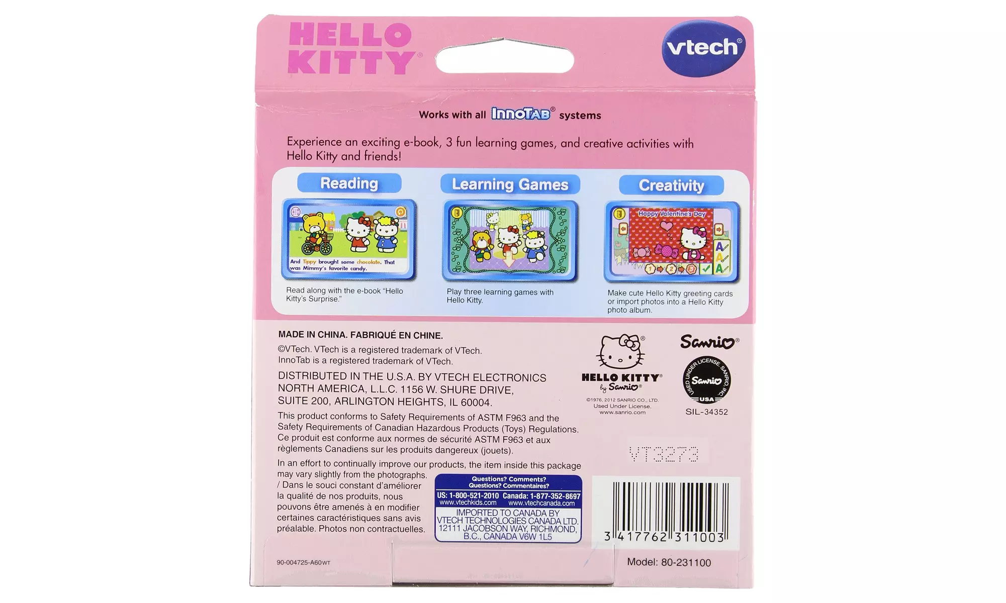 VTech InnoTab Software with SpongeBob, Turbo, and Hello Kitty - Second Medium