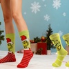 Image 1: Grinch-Inspired Christmas Socks