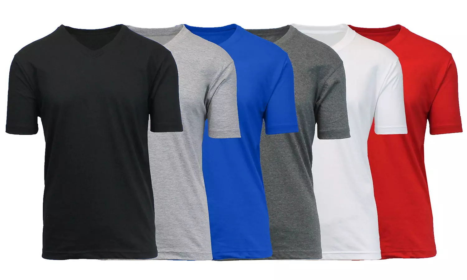 6-Pack Men's Short Sleeve V-Neck Classic Tee (Sizes, S to 3XL)