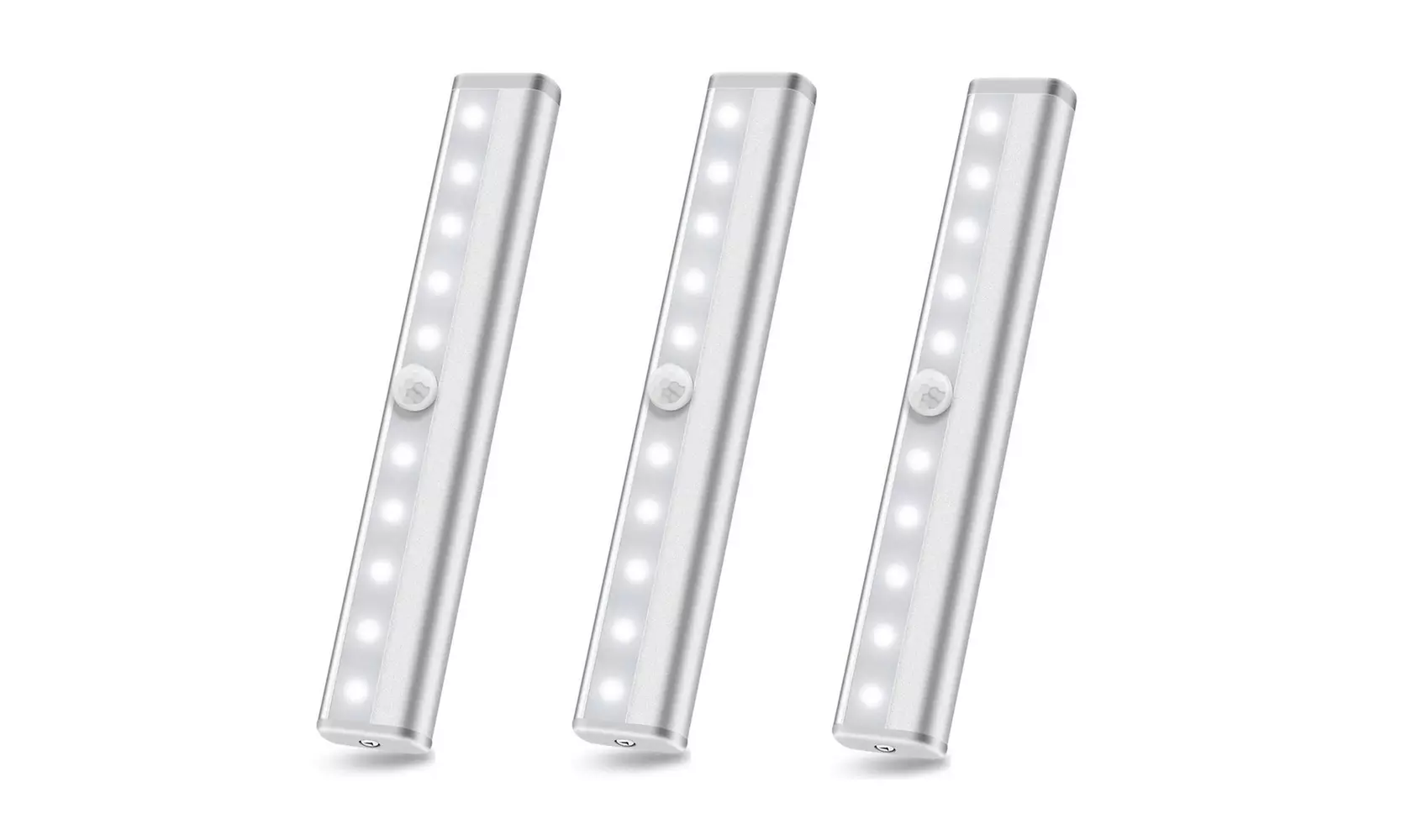 3-Pack 10 Led Motion Sensor Stick On Light Bars