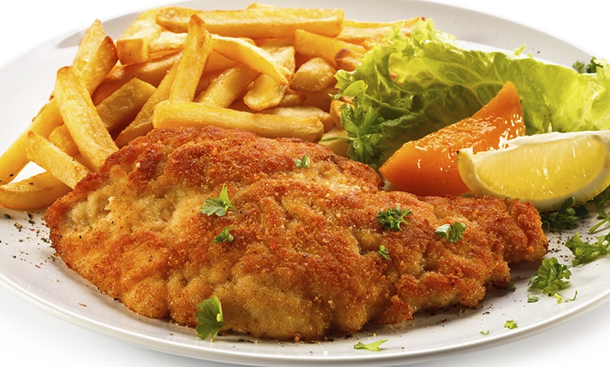 Image 1: Schnitzel with Chips + Drink