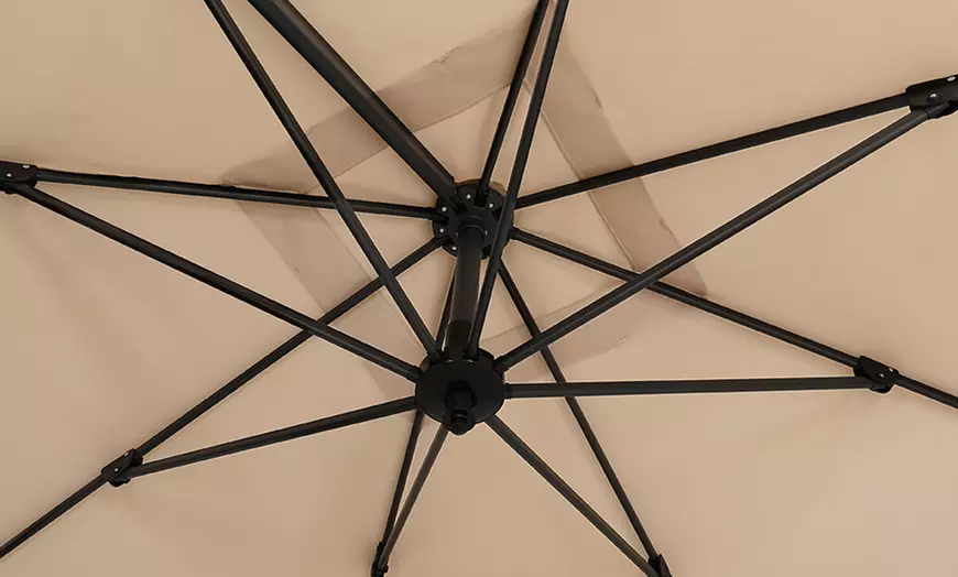 Image 12: Rotatable Square Cantilever Umbrella with Fillable Base