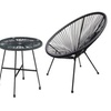 Image 5: 3-Piece String Egg Chair with Coffee Table Set 