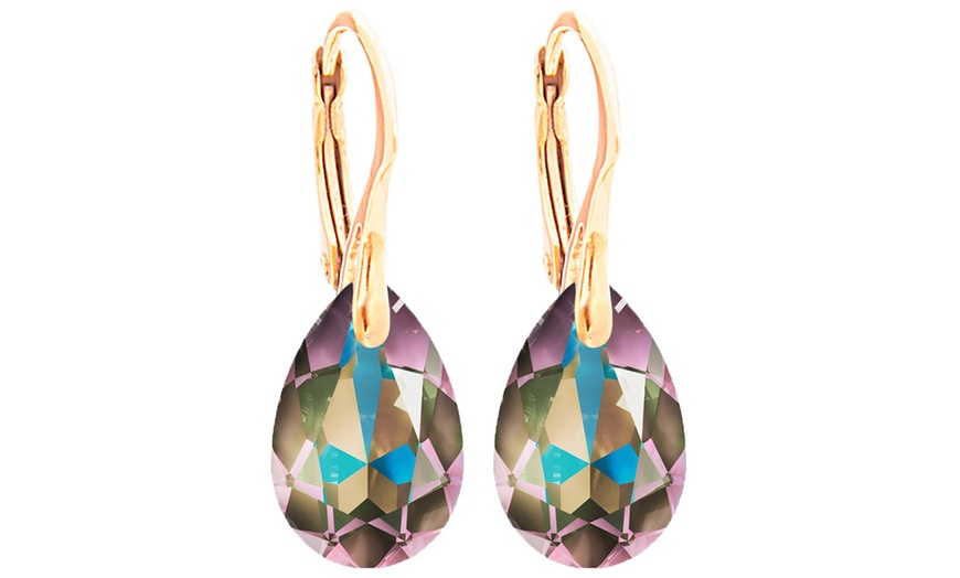 Image 9: Ah Jewellery Pear Earrings with Crystals From Swarovski®