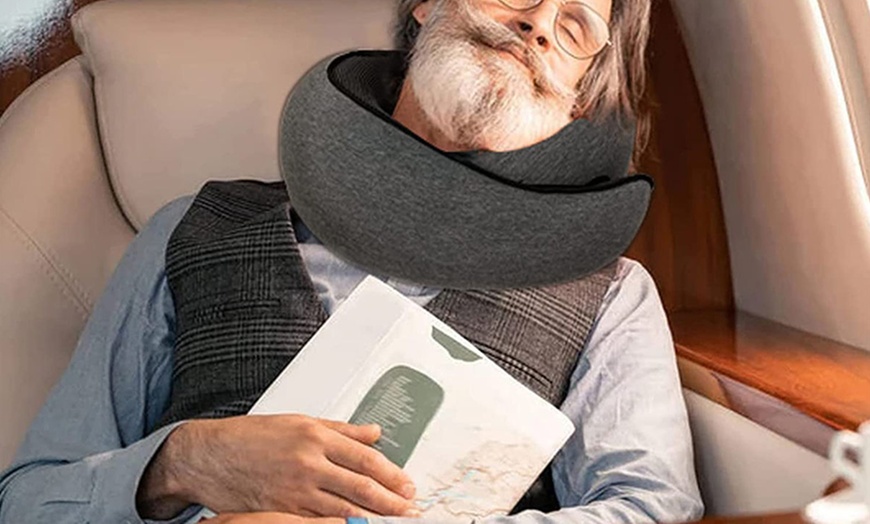 Image 4: Memory Foam Travel Pillow with Storage Bag