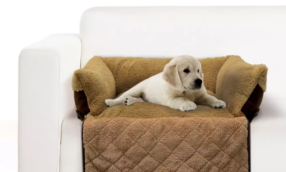 Kuscheliges Tierbett für Hunde oder Katzen aus weichem und strapazierfähigem Material in Hellbraun - Primary Image