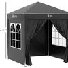 Image 18: Outsunny Pop-Up Gazebo 2m x 2m with Side Panels in Blue, Black, Green