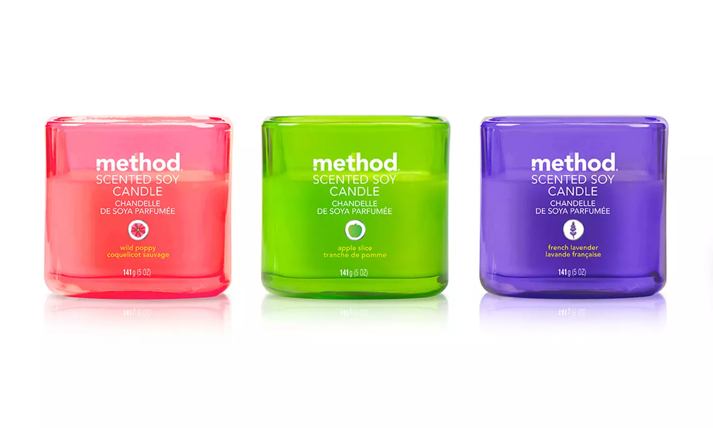 Method Scented Soy Candles; 3-Pack of 5 Oz. Candles. Multiple Scents Available. - Primary Image