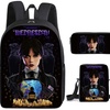 Image 6: 3-Piece Wednesday Adams-Inspired Backpack Set 