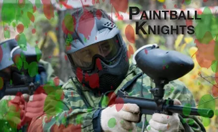 $10 for Admission, Equipment Rental, 100 Paintballs, and All-Day CO2 at Paintball Knights - Primary Image