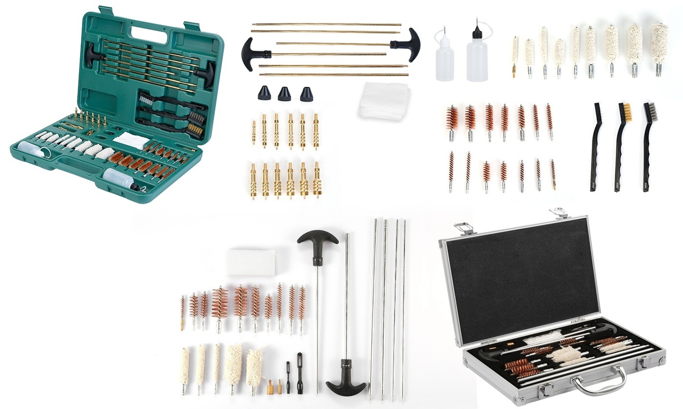 iMounTEK Universal Gun Cleaning Kit for Rifles, Handguns & Shotguns with Case