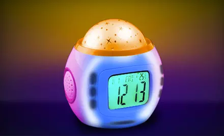 One or Two Coloured-Light-Projecting Alarm Clocks from Starry Nite Time by Tazl (Up to 58% Off) - Primary Image
