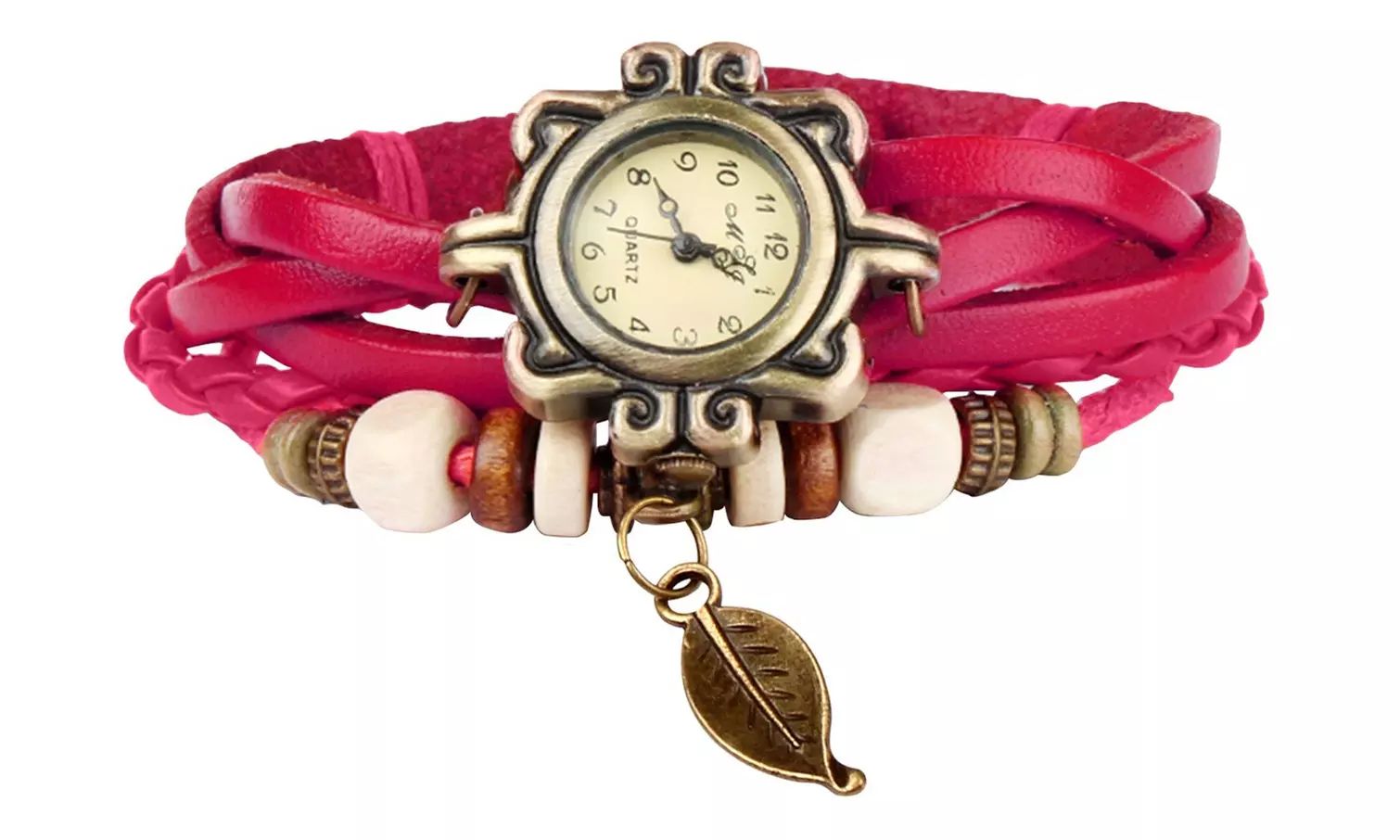 Women's Vintage Bohemian Vegan Leather Watch  (Charm And Color Choices)