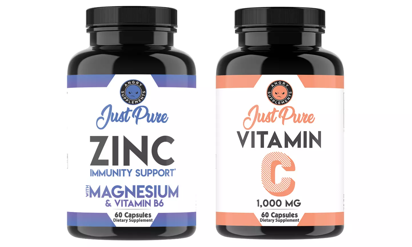 Angry Supplements Zinc Complex Booster (60-Count) and Vitamin C Support (60-Count) - Primary Image