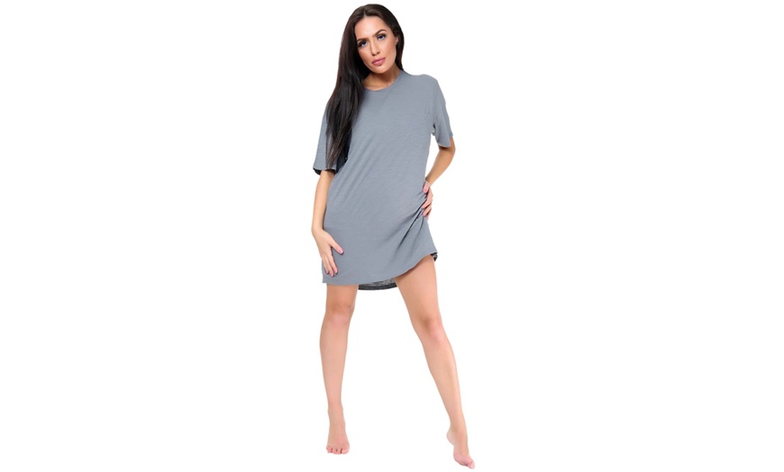 Image 4: Women's Plain Nightwear Nighty T-Shirt