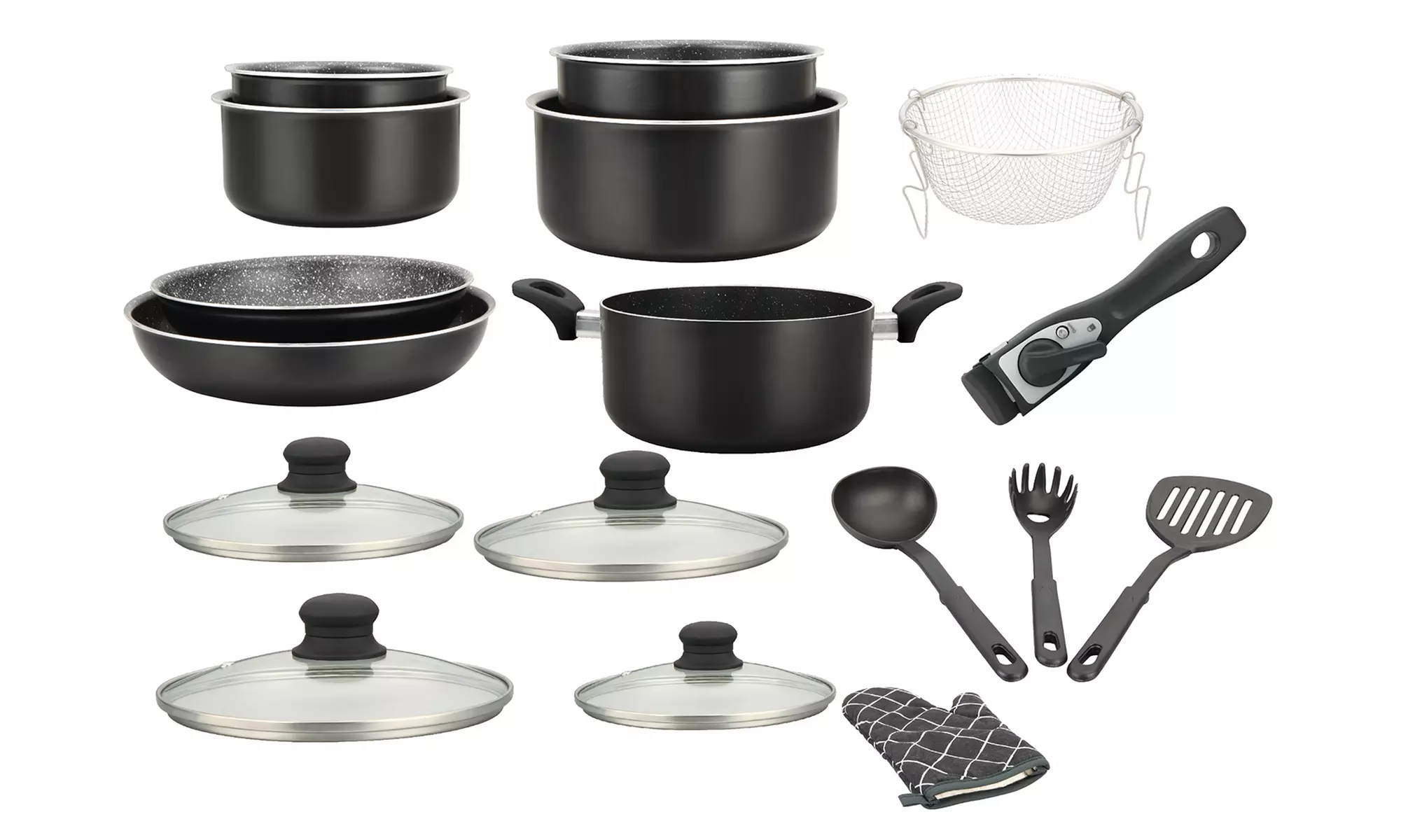 Batería de cocina con mango desmontable, de Herzberg