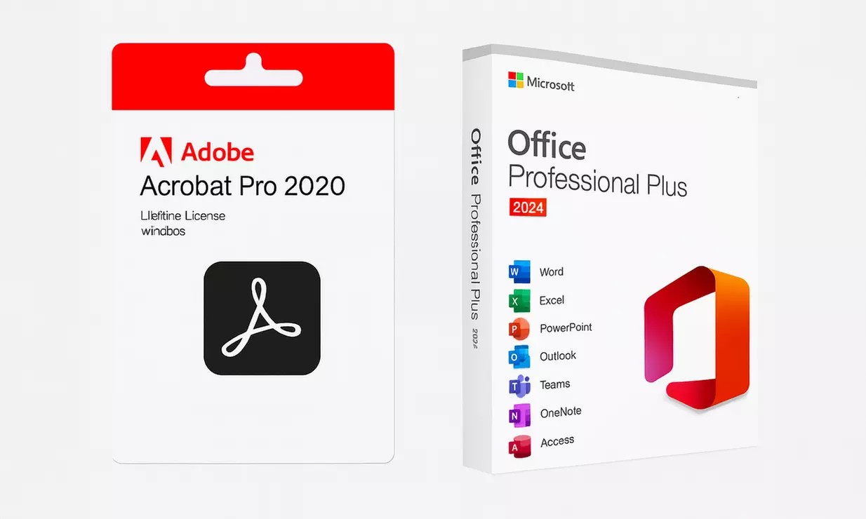 Levenslange licentie op Office 24 Pro Plus + Adobe Acrobat Pro 2020 voor 1 pc (78% korting) - Primary Image