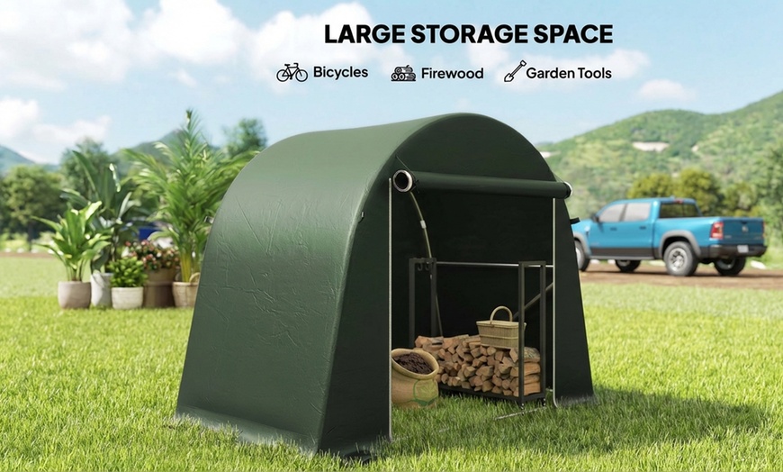 Image 7: Outsunny Portable Garden and Bike Storage Shed