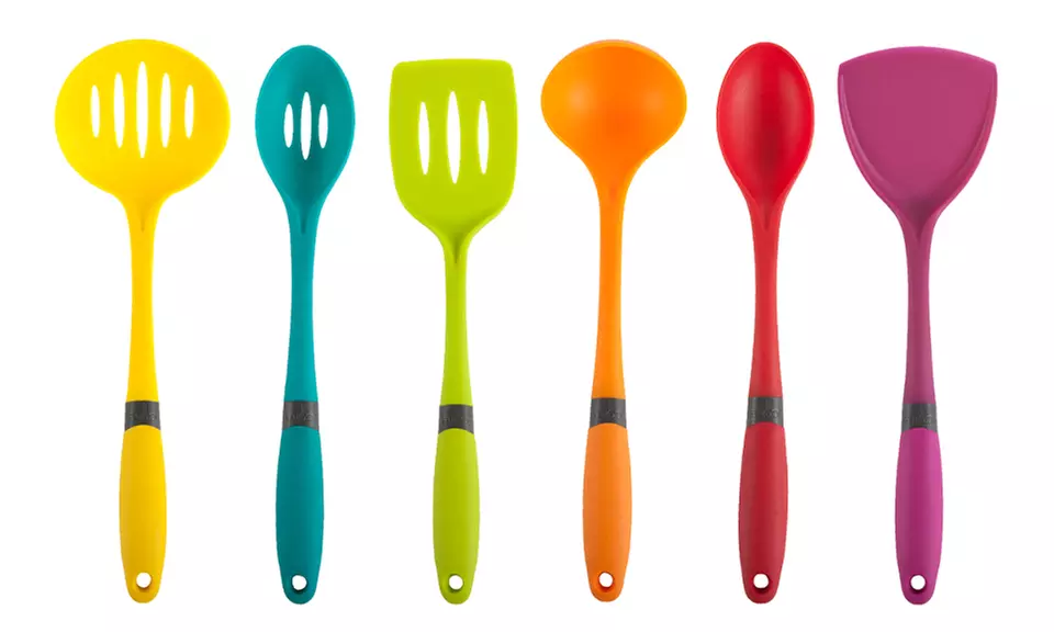 Comfort Grip Kitchen Utensil Set with Turner, Spoon, Ladle, Slotted Turner, Slotted Spoon, and Skimmer - Primary Image