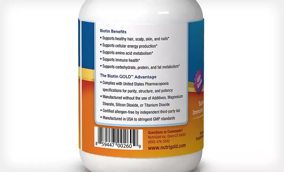 $18.99 for Two 180-Capsule Bottles of Biotin Hair-Growth Supplements ($69.90 List Price). Free Shipping. - Second Medium