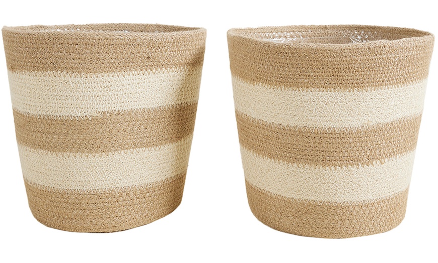 Image 3: Lot de 2 paniers cache-pots tressés