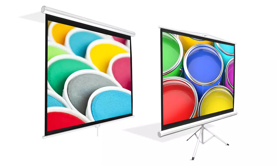 Pyle Fixed or Portable Retracting Projector Screen - Primary Image