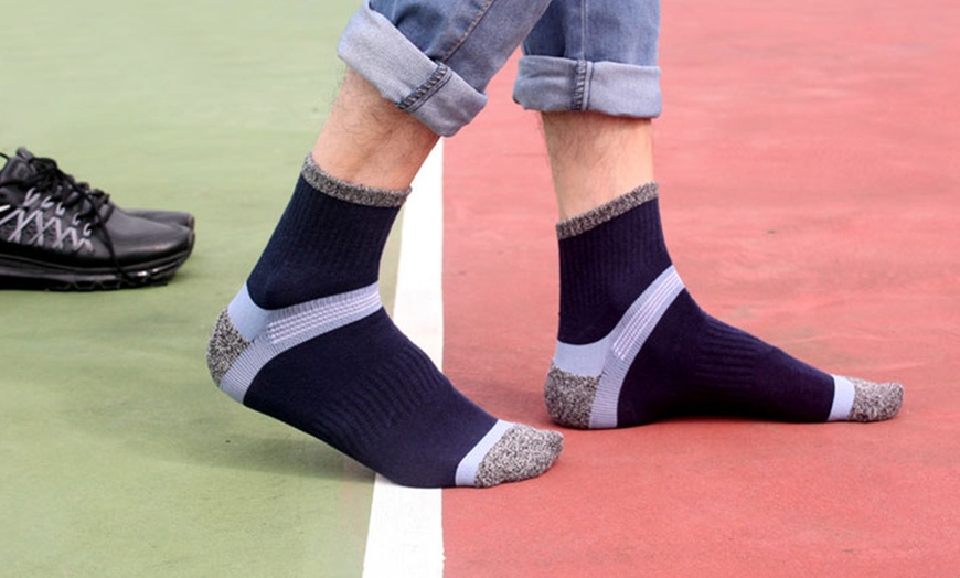 Image 4: Men Sport Basketball Socks Combed Cotton Ankle Sock Mixed Type 3-6 Pairs