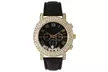Women's Free-Floating Crystal Watch with Leather Strap - Second Medium