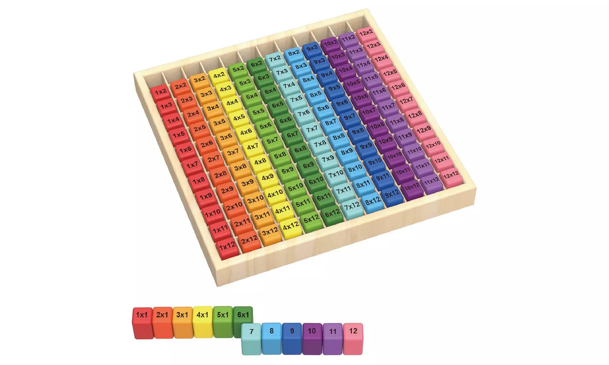 Table de Multiplication en bois Deluxe 12 x 12 Tooky Toys - Primary Image