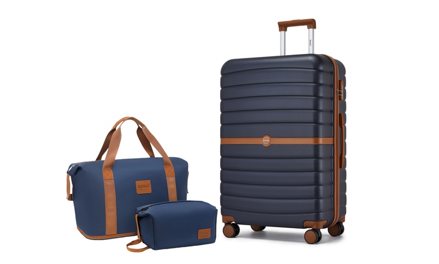 Image 7: 1x oder 3x Kono Reisekoffer inkl. Reisetasche und Kulturbeutel