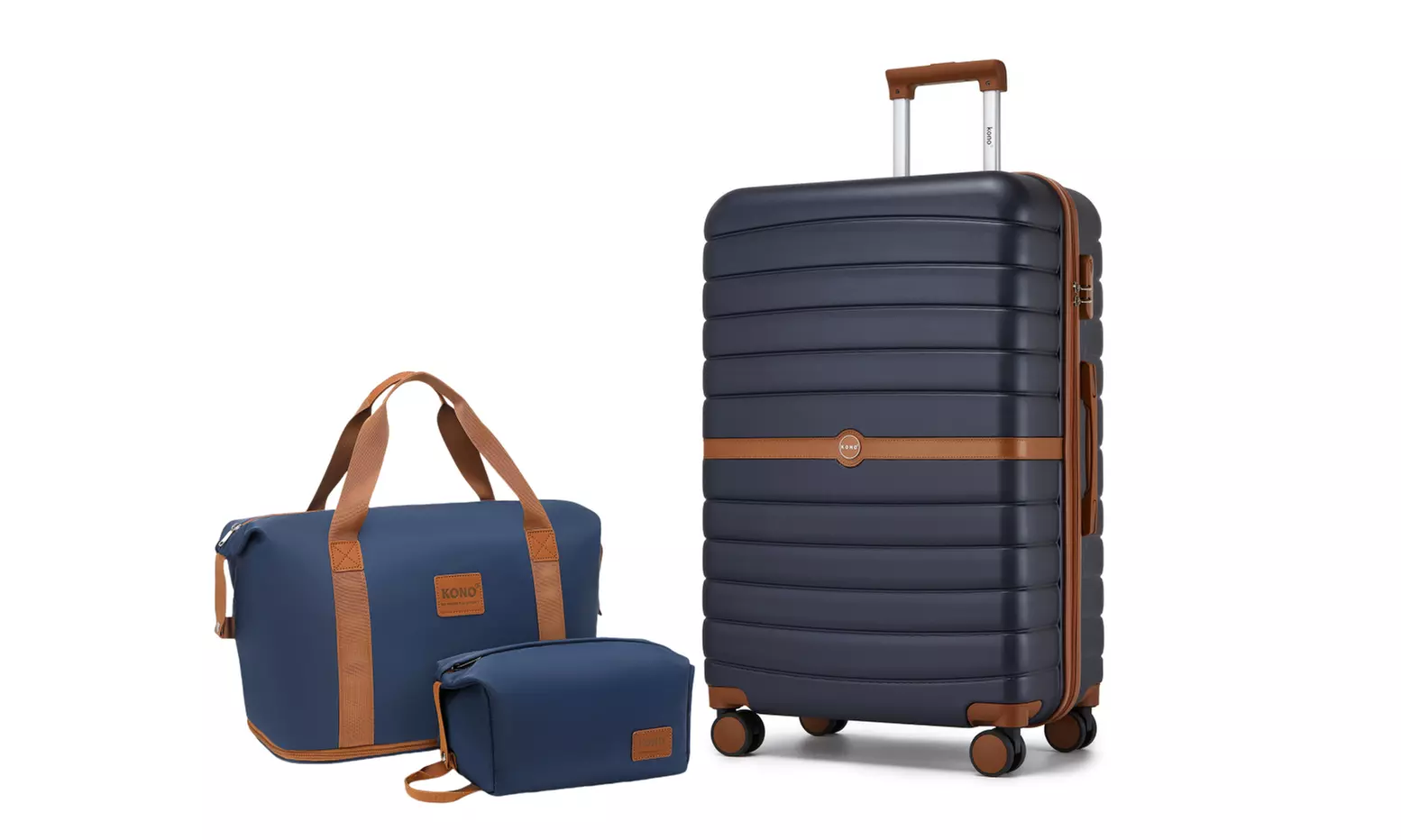 1x oder 3x Kono Reisekoffer inkl. Reisetasche und Kulturbeutel