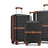 Image 2: KONO Stylish Stripe Design Suitcase with Spinner Wheels