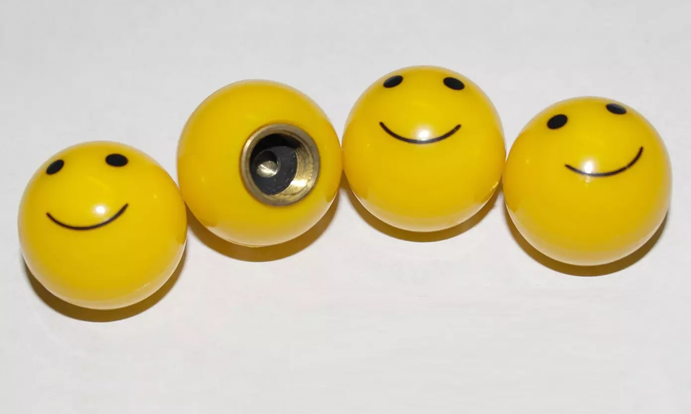 Smiley Face Bike Valve Covers (Set of 4) - Primary Image