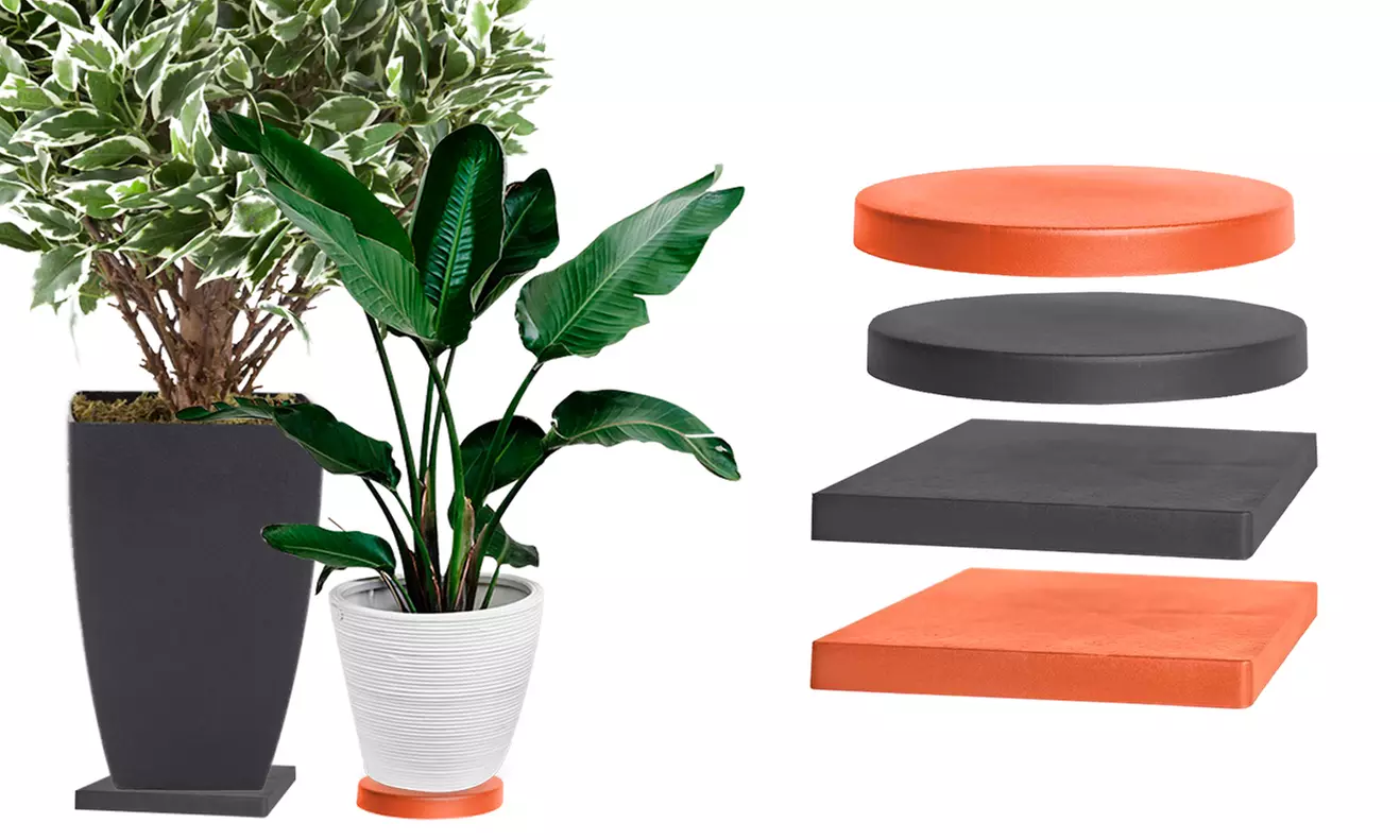 Support mobile 360° rond ou carré pour pot de fleurs - Primary Image