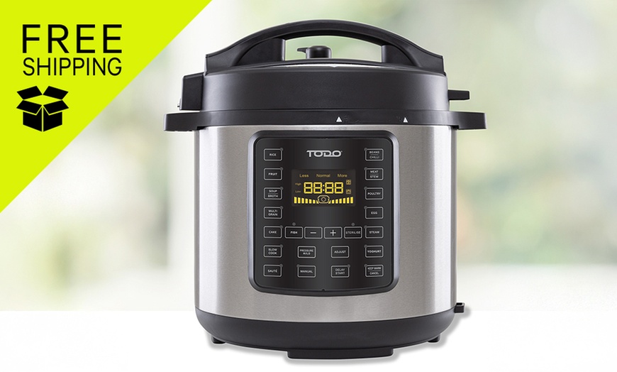 Image 1: TODO 1000W 6L Electric Pressure Cooker 15 Preset Functions