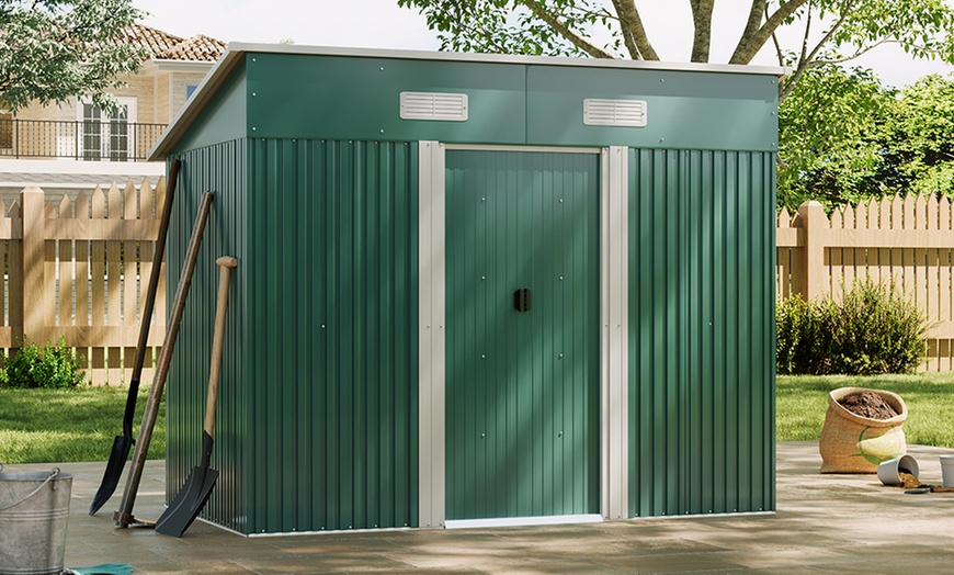 Image 5: Outdoor Garden Compact Metal Storage Shed