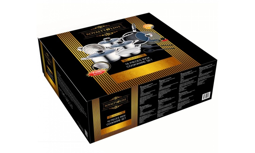 Image 16: Royalty Line 16- oder 18-teiliges Edelstahl-Kochgeschirr-Set