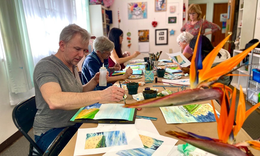 Image 3: Wine & Sip Painting Experience or Kids' Art Class!