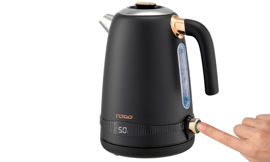 Image 5: TODO 1.7L Electric Cordless Kettle Stainless Steel/ Led Water Jug