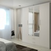 Image 10: Lucca Modern 4 Door Hinged Wardrobe with Mirror and Drawers