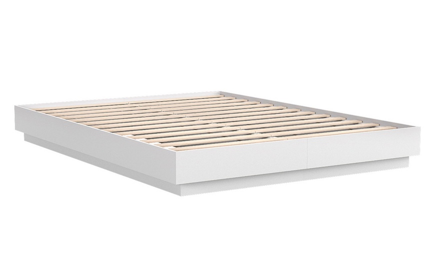 Image 4: Artiss Double Bed Frame with 16-Colour LED Light