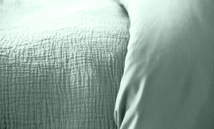 Image 6: Completo lenzuola matrimoniale in tinta unita 100% cotone