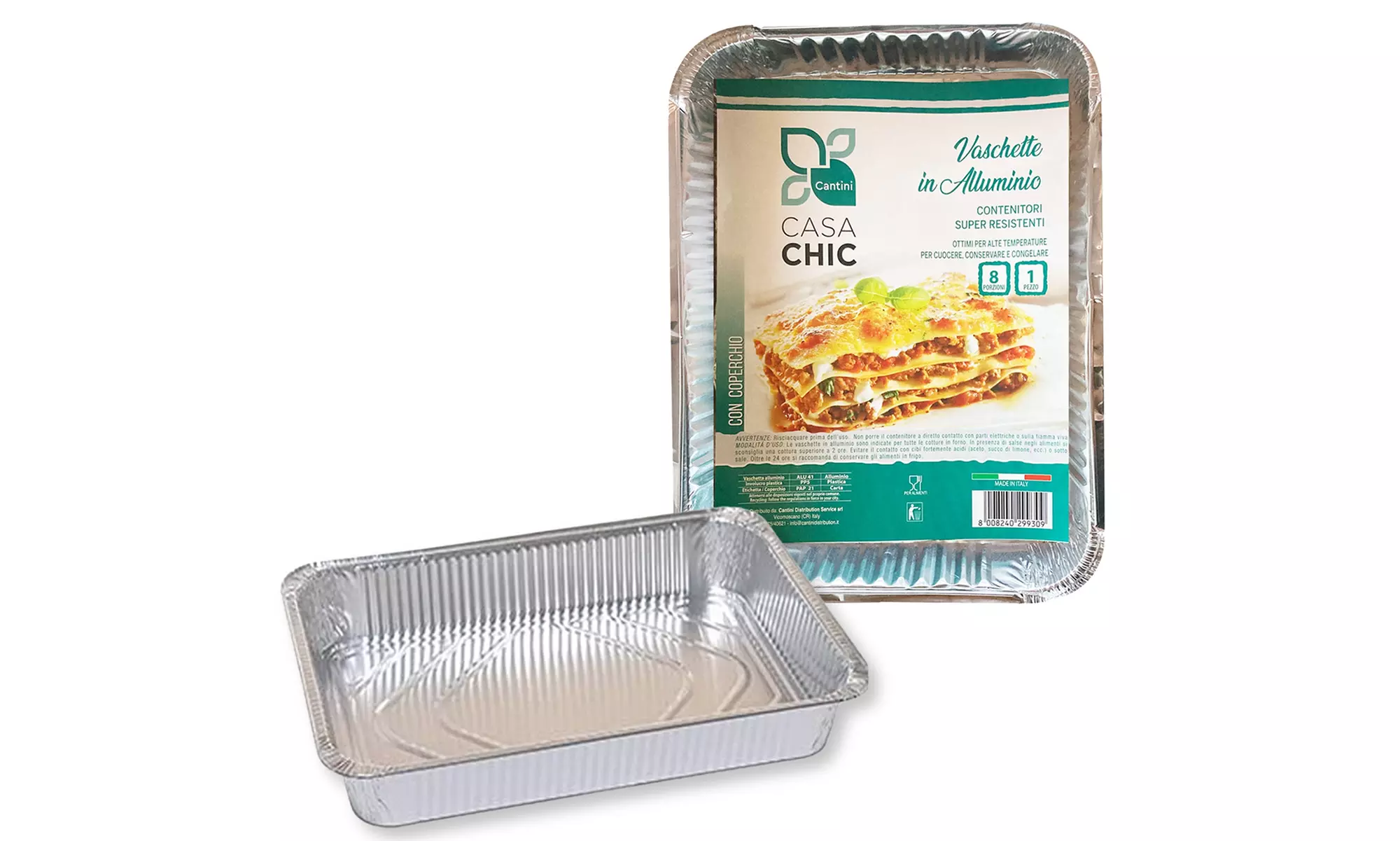 Fino a 192 contenitori in alluminio per alimenti