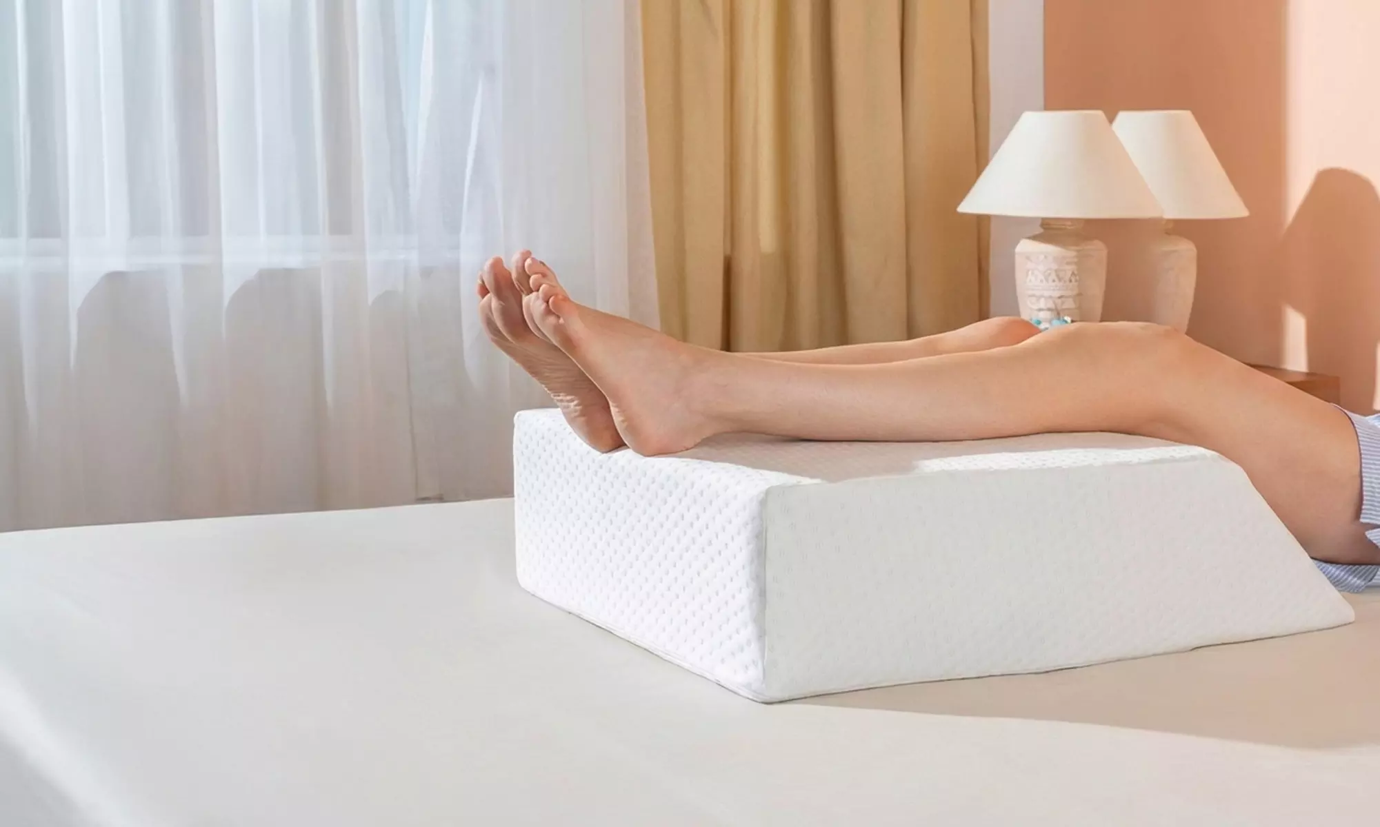 Memory Foam Leg Elevation Wedge Pillow - 20cm