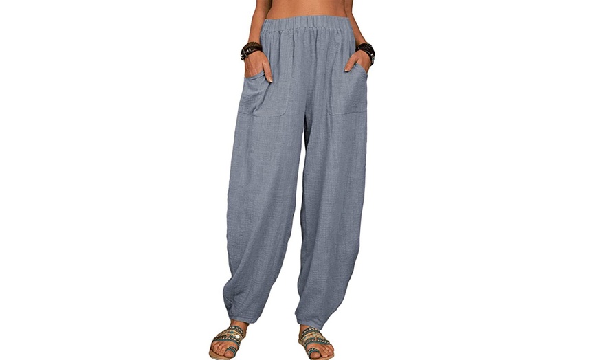 Image 9: Women's Loose Casual Home Harem Pants